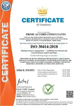 ISO 30414:2018 certificate