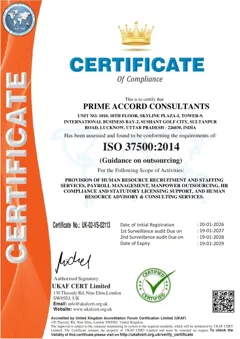 ISO 37500:2014 certificate